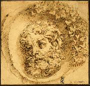 CARRACCI, Agostino Head of a Faun in a Concave (roundel) dsf china oil painting reproduction